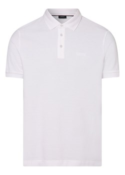 Joop Jeans Męska koszulka polo Mężczyźni Bawełna biały jednolity ze sklepu vangraaf w kategorii T-shirty męskie - zdjęcie 153783799