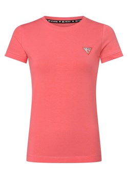 GUESS T-shirt damski Kobiety Bawełna koralowy jednolity ze sklepu vangraaf w kategorii Bluzki damskie - zdjęcie 153783828