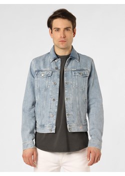GUESS Męska kurtka jeansowa Mężczyźni Bawełna light stone jednolity ze sklepu vangraaf w kategorii Kurtki męskie - zdjęcie 153783899