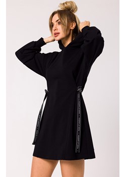 Bawełniana sukienka z kapturem w kolorze czarnym M730, Kolor czarny, Rozmiar S, MOE ze sklepu Primodo w kategorii Sukienki - zdjęcie 153800466