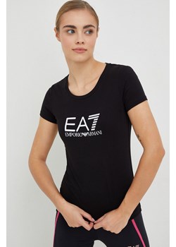 EA7 Emporio Armani t-shirt damski kolor czarny ze sklepu ANSWEAR.com w kategorii Bluzki damskie - zdjęcie 154079429