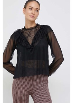 Sisley bluzka damska kolor czarny gładka ze sklepu ANSWEAR.com w kategorii Bluzki damskie - zdjęcie 154080309