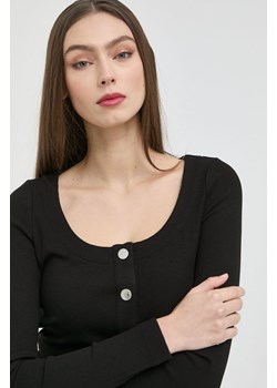Guess bluzka damska kolor czarny gładka ze sklepu ANSWEAR.com w kategorii Bluzki damskie - zdjęcie 154080698