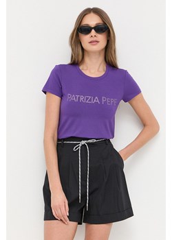 Patrizia Pepe t-shirt damski kolor fioletowy ze sklepu ANSWEAR.com w kategorii Bluzki damskie - zdjęcie 154080896