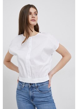 Dkny bluzka damska kolor biały gładka ze sklepu ANSWEAR.com w kategorii Bluzki damskie - zdjęcie 154083126
