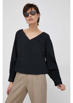 Sisley bluzka bawełniana damska kolor czarny gładka ze sklepu ANSWEAR.com w kategorii Bluzki damskie - zdjęcie 154083945