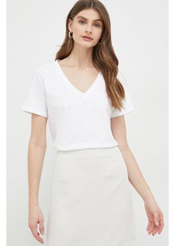 Calvin Klein t-shirt bawełniany kolor biały ze sklepu ANSWEAR.com w kategorii Bluzki damskie - zdjęcie 154086949