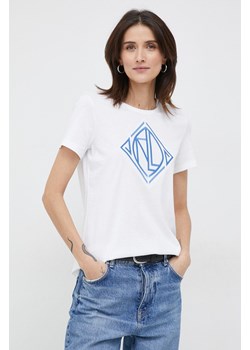 Lauren Ralph Lauren t-shirt damski kolor biały ze sklepu ANSWEAR.com w kategorii Bluzki damskie - zdjęcie 154088429