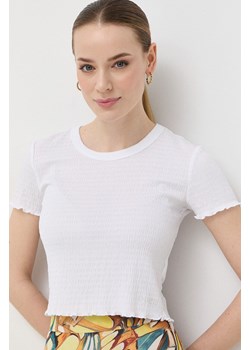 Guess t-shirt SMOKED damski kolor biały W3GP34 KBQI0 ze sklepu ANSWEAR.com w kategorii Bluzki damskie - zdjęcie 154088856