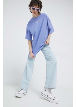Karl Kani t-shirt damski kolor niebieski ze sklepu ANSWEAR.com w kategorii Bluzki damskie - zdjęcie 154088929