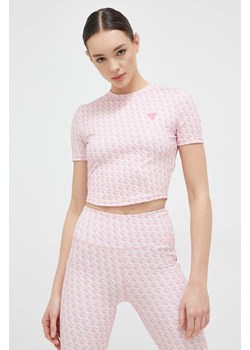 Guess t-shirt damski kolor różowy ze sklepu ANSWEAR.com w kategorii Bluzki damskie - zdjęcie 154088968