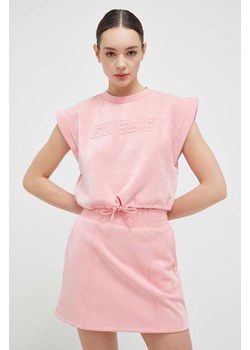 Guess t-shirt damski kolor różowy ze sklepu ANSWEAR.com w kategorii Bluzki damskie - zdjęcie 154089018