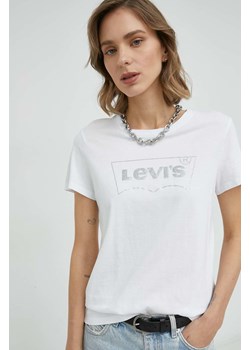 Levi&apos;s t-shirt bawełniany kolor biały ze sklepu ANSWEAR.com w kategorii Bluzki damskie - zdjęcie 154089578