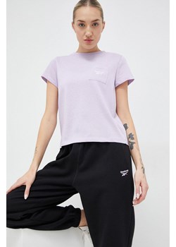 Reebok t-shirt damski kolor fioletowy ze sklepu ANSWEAR.com w kategorii Bluzki damskie - zdjęcie 154089817