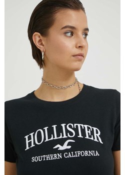 Hollister Co. t-shirt bawełniany kolor czarny ze sklepu ANSWEAR.com w kategorii Bluzki damskie - zdjęcie 154090226
