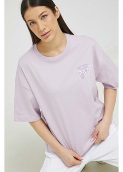 Fila t-shirt bawełniany kolor fioletowy ze sklepu ANSWEAR.com w kategorii Bluzki damskie - zdjęcie 154091556