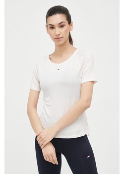 Tommy Hilfiger t-shirt damski kolor beżowy ze sklepu ANSWEAR.com w kategorii Bluzki damskie - zdjęcie 154092947