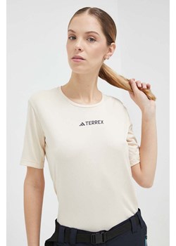 adidas TERREX t-shirt sportowy Multi kolor beżowy ze sklepu ANSWEAR.com w kategorii Bluzki damskie - zdjęcie 154093258