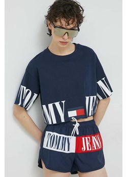 Tommy Jeans t-shirt bawełniany kolor granatowy ze sklepu ANSWEAR.com w kategorii Bluzki damskie - zdjęcie 154093926