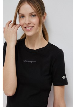 Champion t-shirt bawełniany kolor czarny ze sklepu ANSWEAR.com w kategorii Bluzki damskie - zdjęcie 154094907