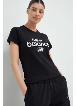 New Balance t-shirt bawełniany kolor czarny WT31507BK-7BK ze sklepu ANSWEAR.com w kategorii Bluzki damskie - zdjęcie 154095445