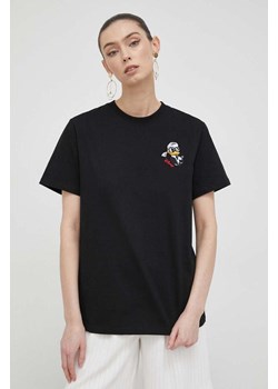 Karl Lagerfeld t-shirt bawełniany x Disney kolor czarny ze sklepu ANSWEAR.com w kategorii Bluzki damskie - zdjęcie 154095908