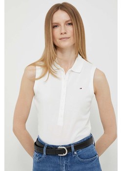 Tommy Hilfiger top damski kolor biały ze sklepu ANSWEAR.com w kategorii Bluzki damskie - zdjęcie 154107116