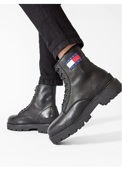 TOMMY JEANS Czarne trapery LACE UP HERTAGE (44) ze sklepu SUPELO w kategorii Buty zimowe męskie - zdjęcie 154145368