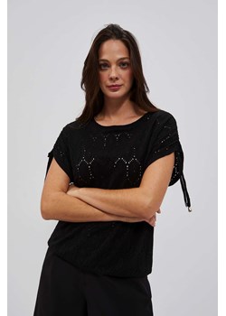 Ażurowa bluzka czarna ze sklepu Moodo.pl w kategorii Bluzki damskie - zdjęcie 154162879
