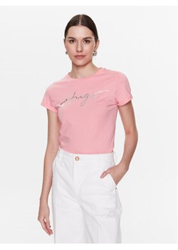 Hugo T-Shirt 50485034 Różowy Slim Fit ze sklepu MODIVO w kategorii Bluzki damskie - zdjęcie 154166156