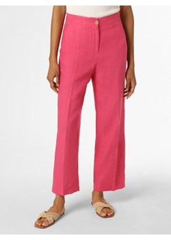BRAX Damskie spodnie lniane Kobiety len wyrazisty róż jednolity ze sklepu vangraaf w kategorii Spodnie damskie - zdjęcie 154168338