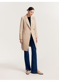 Reserved - Dwurzędowy płaszcz - Beżowy ze sklepu Reserved w kategorii Płaszcze damskie - zdjęcie 154173429