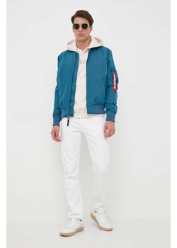 Alpha Industries kurtka bomber MA-1 TT męski kolor niebieski przejściowa ze sklepu ANSWEAR.com w kategorii Kurtki męskie - zdjęcie 154176179