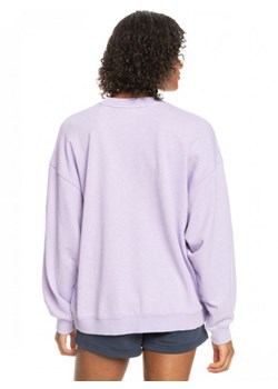 Damska bluza dresowa nierozpinana bez kaptura Roxy Take Your Place - fioletowa ze sklepu Sportstylestory.com w kategorii Bluzy damskie - zdjęcie 154180677