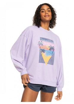 Damska bluza dresowa nierozpinana bez kaptura Roxy Take Your Place - fioletowa ze sklepu Sportstylestory.com w kategorii Bluzy damskie - zdjęcie 154180678