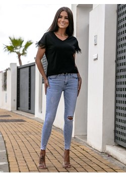 Spodnie Mogan Jeans Niebieskie ze sklepu Lisa Mayo w kategorii Jeansy damskie - zdjęcie 154181379