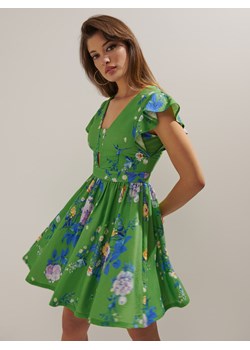 Mohito - Zielona sukienka mini w kwiaty - Zielony ze sklepu Mohito w kategorii Sukienki - zdjęcie 154192635