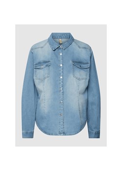 Bluzka jeansowa z kieszeniami z patką model ‘Kiss’ ze sklepu Peek&Cloppenburg  w kategorii Koszule damskie - zdjęcie 154195629