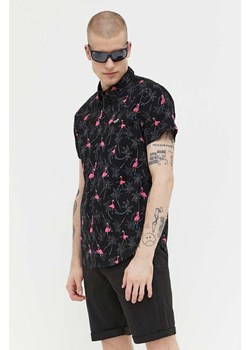 Hollister Co. koszula męska kolor czarny regular z kołnierzykiem button-down ze sklepu ANSWEAR.com w kategorii Koszule męskie - zdjęcie 154198257