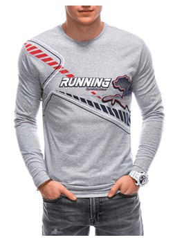 Longsleeve męski z nadrukiem 162L - szary ze sklepu Edoti w kategorii T-shirty męskie - zdjęcie 154292358