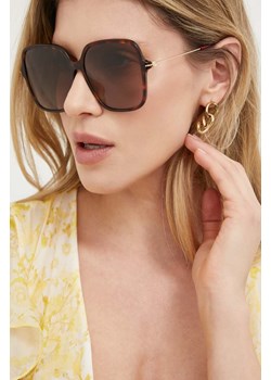 Gucci okulary przeciwsłoneczne damskie kolor brązowy ze sklepu ANSWEAR.com w kategorii Okulary przeciwsłoneczne damskie - zdjęcie 154299395