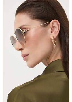 Gucci okulary przeciwsłoneczne damskie kolor złoty ze sklepu ANSWEAR.com w kategorii Okulary przeciwsłoneczne damskie - zdjęcie 154299407