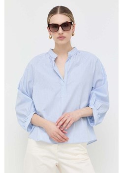Marella bluzka bawełniana damska kolor niebieski wzorzysta ze sklepu ANSWEAR.com w kategorii Bluzki damskie - zdjęcie 154300056