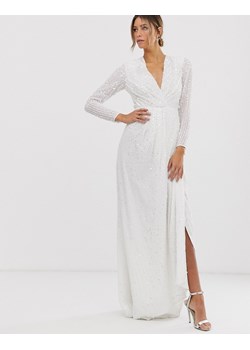 ASO EDITION Biała zdobiona suknia cekiny (38) ze sklepu SUPELO w kategorii Sukienki - zdjęcie 154302166