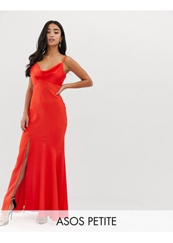 ASO PETITE Czerwona satynowa suknia wieczorowa (32) ze sklepu SUPELO w kategorii Sukienki - zdjęcie 154303097