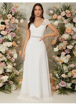 SHEIN Biała suknia maxi koronka (M) ze sklepu SUPELO w kategorii Sukienki - zdjęcie 154303343