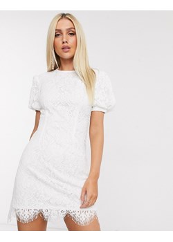LOVE TRIANGLE Biała koronkowa mini sukienka (36) ze sklepu SUPELO w kategorii Sukienki - zdjęcie 154306319