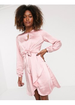 Y.A.S Różowa satynowa sukienka mini (L) ze sklepu SUPELO w kategorii Sukienki - zdjęcie 154306386