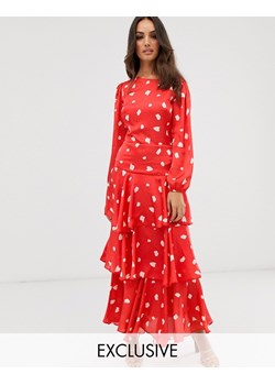 TRUE VIOLET Czerwona sukienka maxi print (38) ze sklepu SUPELO w kategorii Sukienki - zdjęcie 154306727