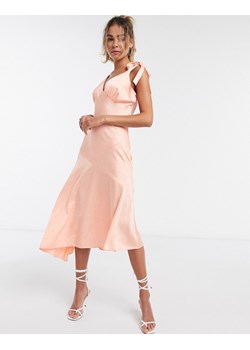 MISS SELFRIDGE Koralowa sukienka groszki (40) ze sklepu SUPELO w kategorii Sukienki - zdjęcie 154307175
